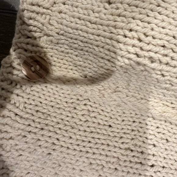 Vintage Wool Cable Knit bobble Fisherman Cardigan Sweater Made in Italy - Picture 7 of 10